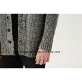 Half Fishmen Rib Men Sweater Cardigan with Button